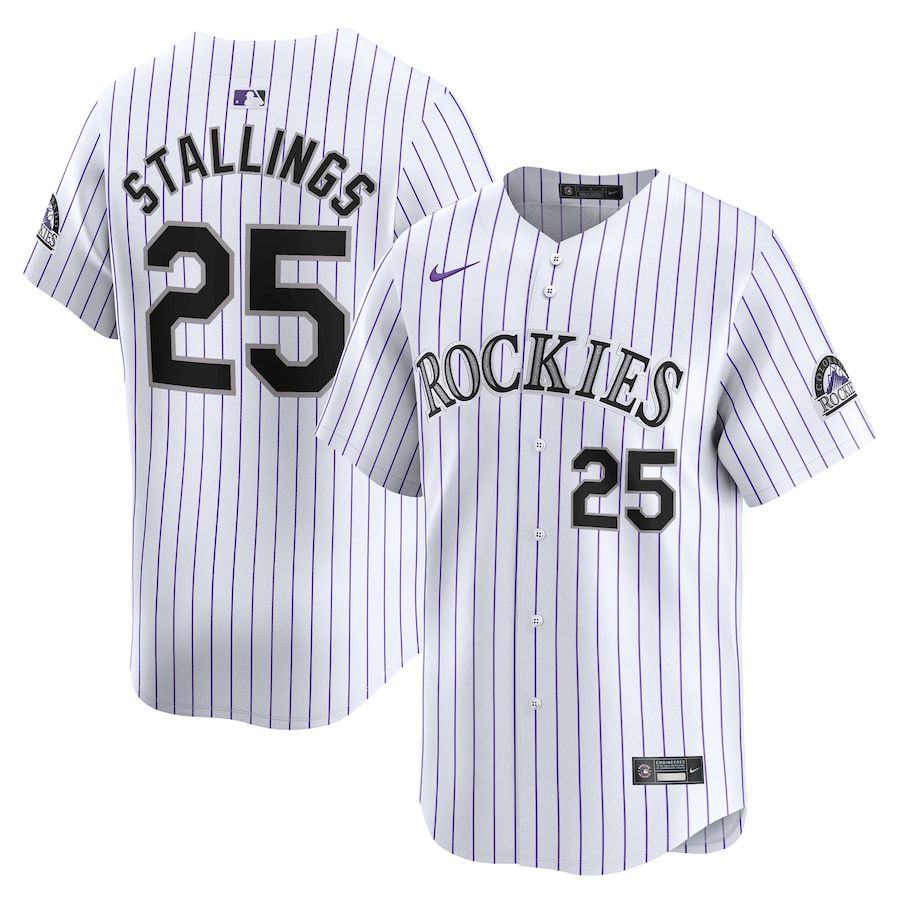 Men Colorado Rockies #25 Jacob Stallings Nike White Home Limited Player MLB Jersey->colorado rockies->MLB Jersey